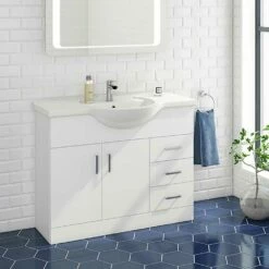 Vellamo Alpine 1060mm Floorstanding Vanity Unit & Basin - Gloss White 11 Vellamo Alpine 1060mm Floorstanding Vanity Unit & Basin - Gloss White -TAP WAREHOUSE Shop vellamo alpine 1060mm white floorstand vanity unit