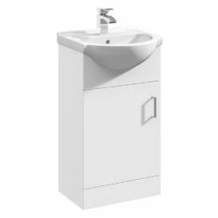 Vellamo Alpine 450mm Floorstanding Vanity Unit & Basin - Gloss White 12 Vellamo Alpine 450mm Floorstanding Vanity Unit & Basin - Gloss White -TAP WAREHOUSE Shop vellamo alpine 450mm single door floor vanity unit