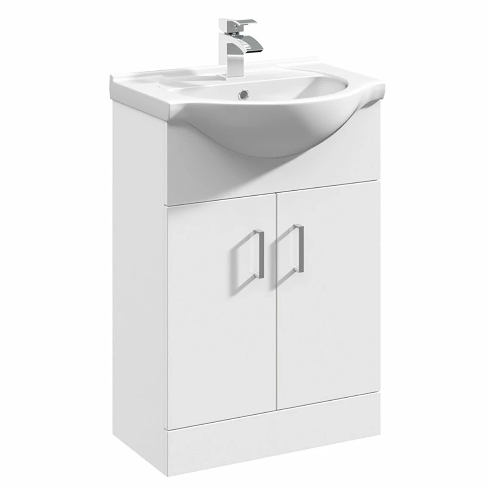 Vellamo Alpine 1050mm 2 Door Furniture Suite With Back To Wall Toilet & Concealed Cistern - Gloss White 5 Vellamo Alpine 1050mm 2 Door Furniture Suite With Back To Wall Toilet & Concealed Cistern - Gloss White - Image 3