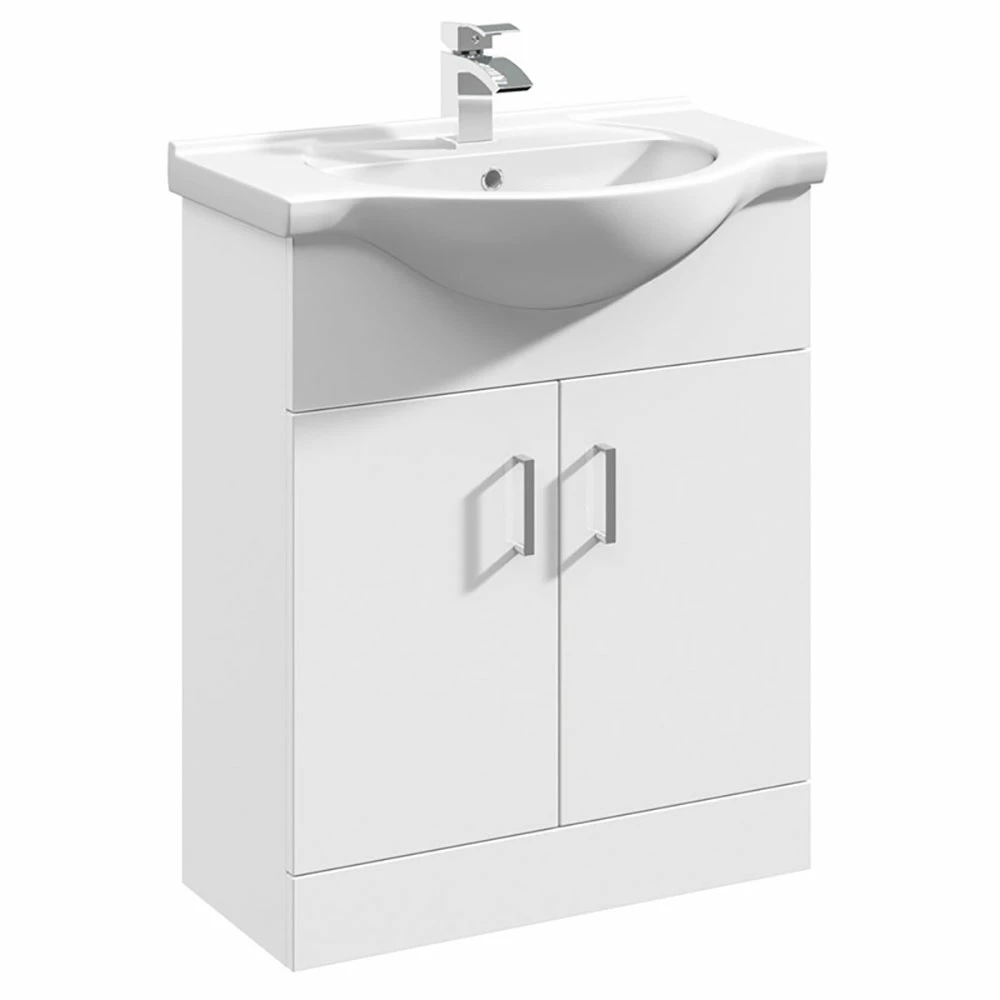 Vellamo Alpine 1150mm 2 Door Furniture Suite With Back To Wall Toilet & Concealed Cistern - Gloss White 6 Vellamo Alpine 1150mm 2 Door Furniture Suite With Back To Wall Toilet & Concealed Cistern - Gloss White - Image 4