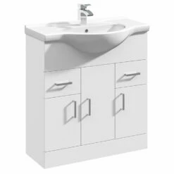 Vellamo Alpine 1250mm 3 Door Furniture Suite With Back To Wall Toilet & Concealed Cistern - Gloss White 12 Vellamo Alpine 1250mm 3 Door Furniture Suite With Back To Wall Toilet & Concealed Cistern - Gloss White -TAP WAREHOUSE Shop vellamo alpine 750mm 3 door floor vanity unit