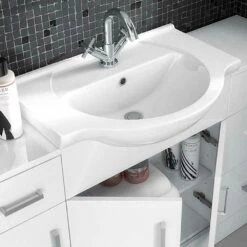 Vellamo Alpine 550mm Floorstanding Vanity Unit & Basin - Gloss White 15 Vellamo Alpine 550mm Floorstanding Vanity Unit & Basin - Gloss White -TAP WAREHOUSE Shop vellamo alpine floormount vanity gloss white basin