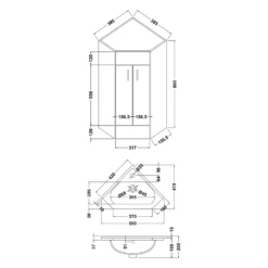 Vellamo Alpine 2 Door Corner Cabinet Vanity Unit & Ceramic Basin - Gloss White -TAP WAREHOUSE Shop vellamo alpine soft closing hinges door unit tech