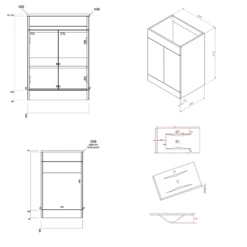 Vellamo Aspire 1100mm Matt Grey 2 Door Combination Ceramic Basin & Toilet Unit - No Cistern Or Toilet 31 Vellamo Aspire 1100mm Matt Grey 2 Door Combination Ceramic Basin & Toilet Unit - No Cistern Or Toilet -TAP WAREHOUSE Shop vellamo aspire 2 door combi unit tech drawing