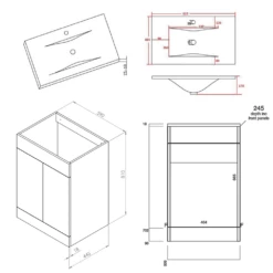 Vellamo Aspire 1100mm 2 Door Combination Ceramic Basin & Toilet Unit - Gloss White With Cistern And Vellamo Aspire BTW Toilet -TAP WAREHOUSE Shop vellamo aspire 600 floor door combinatio unit technical