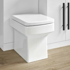 Vellamo Aspire 1100mm Gloss White 2 Door Combination Ceramic Basin & Toilet Unit With Matt Black Handles & Overflow - Harbour Clarity Toilet 27 Vellamo Aspire 1100mm Gloss White 2 Door Combination Ceramic Basin & Toilet Unit With Matt Black Handles & Overflow - Harbour Clarity Toilet -TAP WAREHOUSE Shop vellamo aspire back to wall toilet combination unit drawer blackhandle lifestyle2