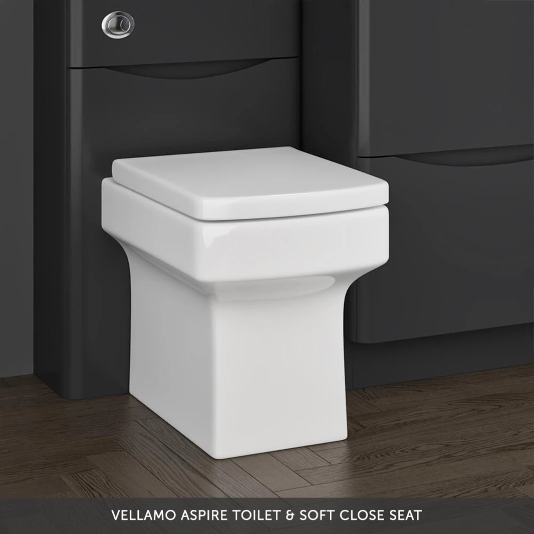 Emily 1100mm Combination Bathroom Toilet & Sink Unit With Minimalist Basin - White Gloss 12 Emily 1100mm Combination Bathroom Toilet & Sink Unit With Minimalist Basin - White Gloss - Image 10