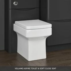 Vellamo Aspire 1100mm Matt Grey 2 Door Combination Ceramic Basin & Toilet Unit With Matt Black Handles & Overflow - No Cistern Or Toilet 30 Vellamo Aspire 1100mm Matt Grey 2 Door Combination Ceramic Basin & Toilet Unit With Matt Black Handles & Overflow - No Cistern Or Toilet -TAP WAREHOUSE Shop vellamo aspire back to wall toilet standard seat lifestyle bottom banner 9