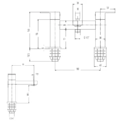 Vellamo Aspire Bath Shower Mixer With Shower Kit 9 Vellamo Aspire Bath Shower Mixer With Shower Kit -TAP WAREHOUSE Shop vellamo aspire bath shower mixer technical drawing