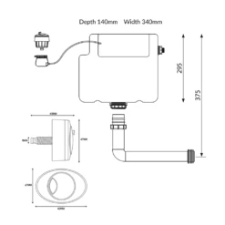 Vellamo Aspire 1100mm Gloss White 2 Door Combination Ceramic Basin & Toilet Unit With Matt Black Handles & Overflow - Harbour Clarity Toilet 26 Vellamo Aspire 1100mm Gloss White 2 Door Combination Ceramic Basin & Toilet Unit With Matt Black Handles & Overflow - Harbour Clarity Toilet -TAP WAREHOUSE Shop vellamo aspire cistern black push button tech drawing