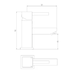 Vellamo Blox Square Basin Mixer Tap & Waste 15 Vellamo Blox Square Basin Mixer Tap & Waste -TAP WAREHOUSE Shop vellamo blox basin mixer tap technical drawing