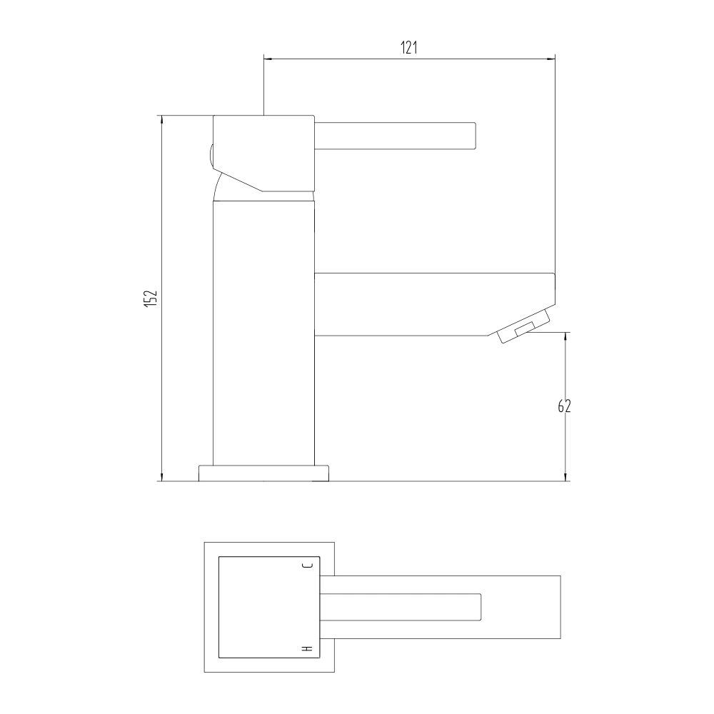 Vellamo Blox Square Basin Mixer Tap & Waste 9 Vellamo Blox Square Basin Mixer Tap & Waste - Image 7