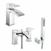 Vellamo City Waterfall Basin Mixer & Bath Shower Mixer Pack 2 Vellamo City Waterfall Basin Mixer & Bath Shower Mixer Pack -TAP WAREHOUSE Shop vellamo city basin bath mixer pack cutout