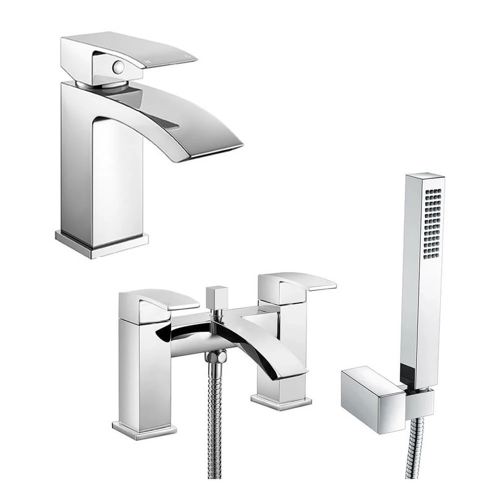 Vellamo City Waterfall Basin Mixer & Bath Shower Mixer Pack 3 Vellamo City Waterfall Basin Mixer & Bath Shower Mixer Pack