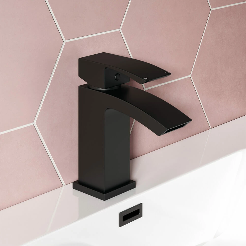 Vellamo City Matt Black Basin Mixer Tap & Waste 5 Vellamo City Matt Black Basin Mixer Tap & Waste - Image 3