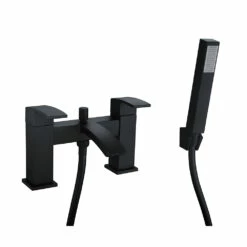 Vellamo City Matt Black Bath Shower Mixer & Kit