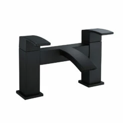 Vellamo City Matt Black Deck Mounted Bath Filler