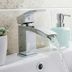 Vellamo City Small Cloakroom Basin Mixer Tap & Waste