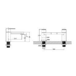 Vellamo Connect Bath Filler Tap 9 Vellamo Connect Bath Filler Tap -TAP WAREHOUSE Shop vellamo connect bath filler tap technical drawing