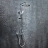 Vellamo Cool Touch Thermostatic Shower Set With Large Thin Fixed Head 1 Vellamo Cool Touch Thermostatic Shower Set With Large Thin Fixed Head -TAP WAREHOUSE Shop vellamo cool touch rigid riser kit chrome