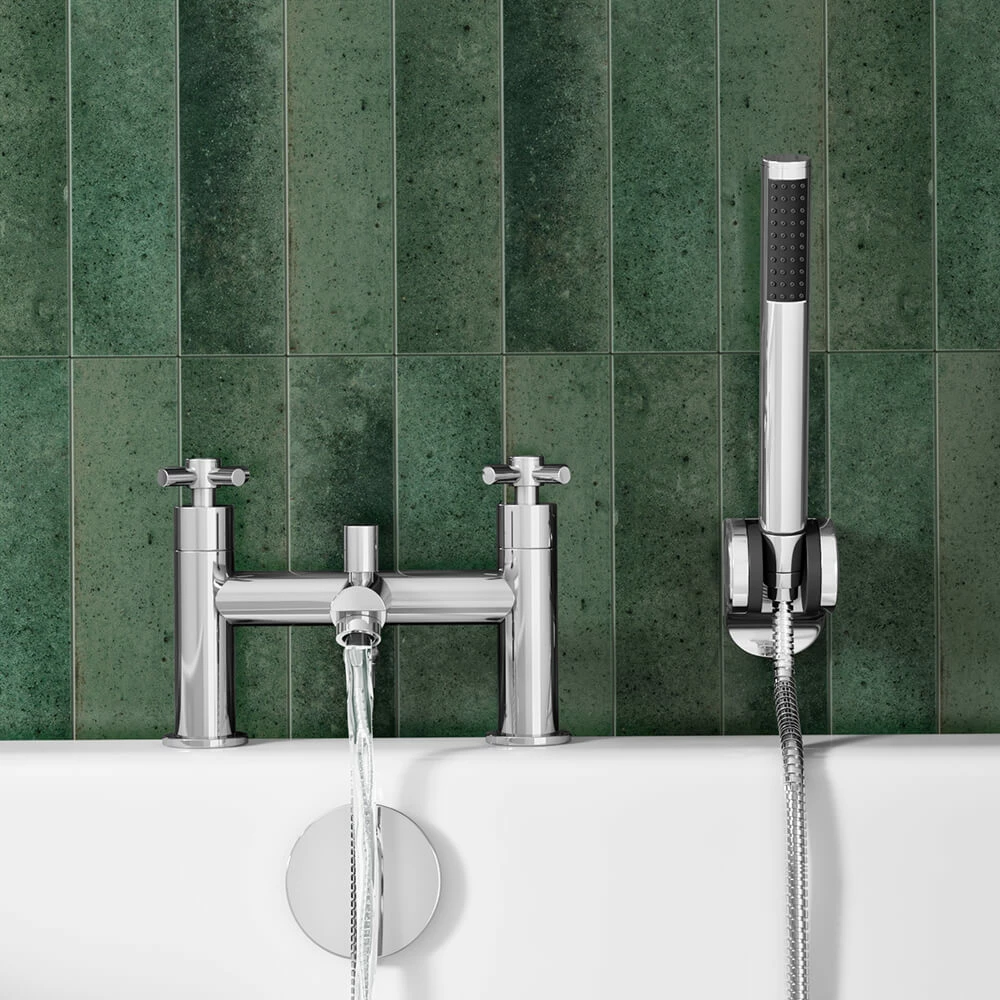 Vellamo Cross Bath Shower Mixer With Shower Kit - Crosshead Handles 4 Vellamo Cross Bath Shower Mixer With Shower Kit - Crosshead Handles - Image 2