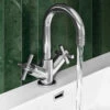 Vellamo Cross Basin Mixer Tap & Waste 1 Vellamo Cross Basin Mixer Tap & Waste -TAP WAREHOUSE Shop vellamo cross swivel basin mixer tap primary lifestyle