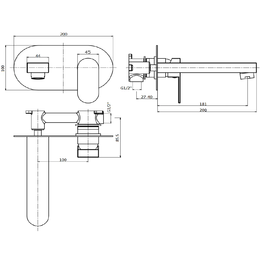 Vellamo Desire Wall Mounted Basin Mixer Tap 5 Vellamo Desire Wall Mounted Basin Mixer Tap - Image 3