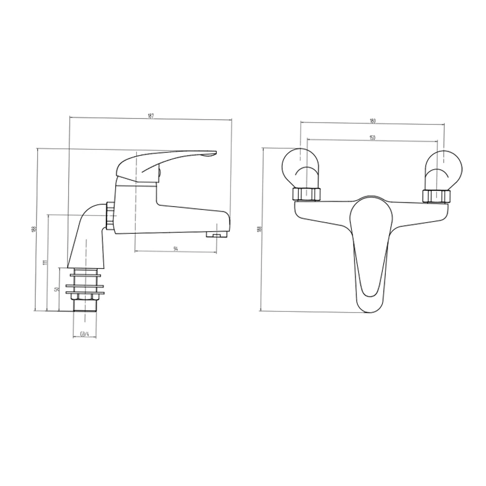 Vellamo Echo Bath Mixer 4 Vellamo Echo Bath Mixer - Image 2