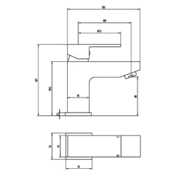 Vellamo Forte Mono Basin Mixer Tap & Waste 13 Vellamo Forte Mono Basin Mixer Tap & Waste -TAP WAREHOUSE Shop vellamo forte basin mixer tap technical drawing