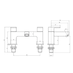 Vellamo Forte Bath Filler Tap 11 Vellamo Forte Bath Filler Tap -TAP WAREHOUSE Shop vellamo forte deck mounted bath filler technical drawing