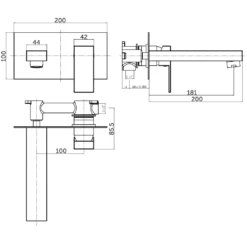 Vellamo Forte Wall Mounted Basin Mixer -TAP WAREHOUSE Shop vellamo forte wall mounted basin mixer line drawing