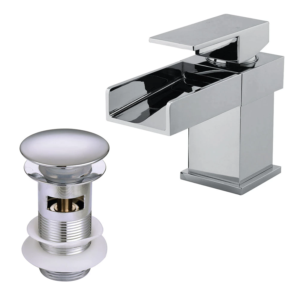 Vellamo Maya Waterfall Basin Mixer With Clicker Waste 5 Vellamo Maya Waterfall Basin Mixer With Clicker Waste - Image 3