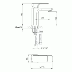 Vellamo Panache Basin Mixer With Clicker Waste -TAP WAREHOUSE Shop vellamo panache mono basin mixer tap waste tech