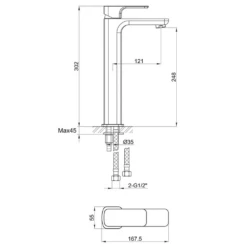Vellamo Panache Tall Basin Mixer With Clicker Waste -TAP WAREHOUSE Shop vellamo panache tall basin mixer tap profile tech