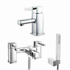 Vellamo Quadro Basin Mixer & Bath Shower Mixer Value Pack