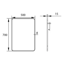 Vellamo Matt Black Rectangular Bathroom Mirror - 700 X 500mm -TAP WAREHOUSE Shop vellamo rectangular mirror 700x500mm tech