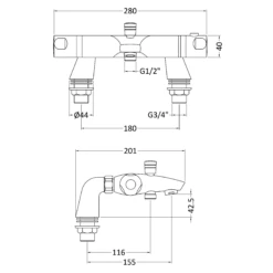 Vellamo Reef Thermostatic Bath Shower Bar Mixer -TAP WAREHOUSE Shop vellamo reef thermostatic bath shower mixer tech