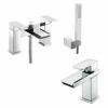 Vellamo Relate Waterfall Basin Mixer & Bath Shower Mixer Pack 1 Vellamo Relate Waterfall Basin Mixer & Bath Shower Mixer Pack -TAP WAREHOUSE Shop vellamo relate basin bath mixer pack cutout