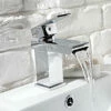 Vellamo Relate Basin Mixer Tap & Waste -TAP WAREHOUSE Shop vellamo relate waterfall basin tap clicker waste lifestyle 1