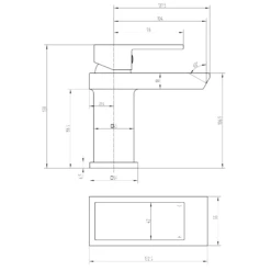Vellamo Relate Basin Mixer Tap & Waste -TAP WAREHOUSE Shop vellamo relate waterfall basin tap technical drawing
