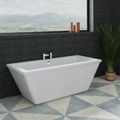 Vellamo Reve Waterfall Bath Mixer Tap -TAP WAREHOUSE Shop vellamo reve deck mounted waterfall bath filler tap lifestyle1