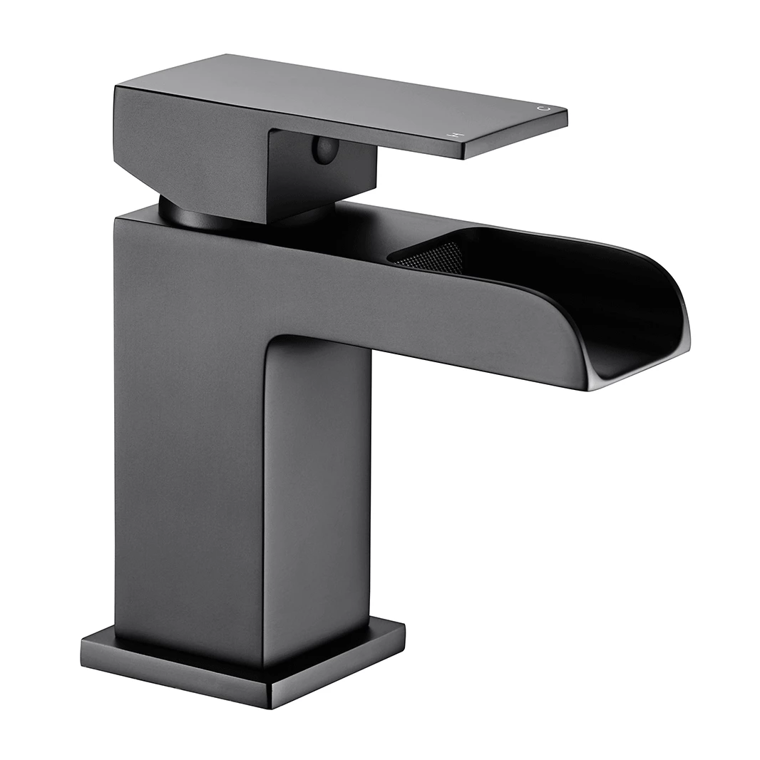 Vellamo Reve Matt Black Waterfall Basin Tap & Waste 5 Vellamo Reve Matt Black Waterfall Basin Tap & Waste - Image 3