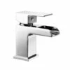 Vellamo Reve Mini Cloakroom Waterfall Basin Mixer With Clicker Waste 2 Vellamo Reve Mini Cloakroom Waterfall Basin Mixer With Clicker Waste -TAP WAREHOUSE Shop vellamo reve mini basin mixer tap waste cutout 2