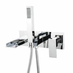 Vellamo Reve Wall Mounted Waterfall Bath Shower Mixer With Shower Kit
