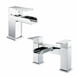 Vellamo Reve Waterfall Basin Mixer & Waterfall Bath Filler Value Pack