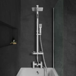 Vellamo Reveal WRAS-Approved Modern Thermostatic Shower Set With Thin Fixed Head