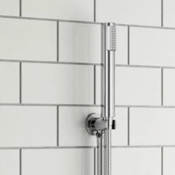Adele Concealed Shower Valve, Fixed Head & Shower Handset - 300mm Arm 12 Adele Concealed Shower Valve, Fixed Head & Shower Handset - 300mm Arm -TAP WAREHOUSE Shop vellamo round shower handset wall bracket hose