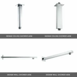 Matthew Concealed Shower Valve & 300mm Head - 300mm Wall Arm -TAP WAREHOUSE Shop vellamo shower arm bundle cutout 10