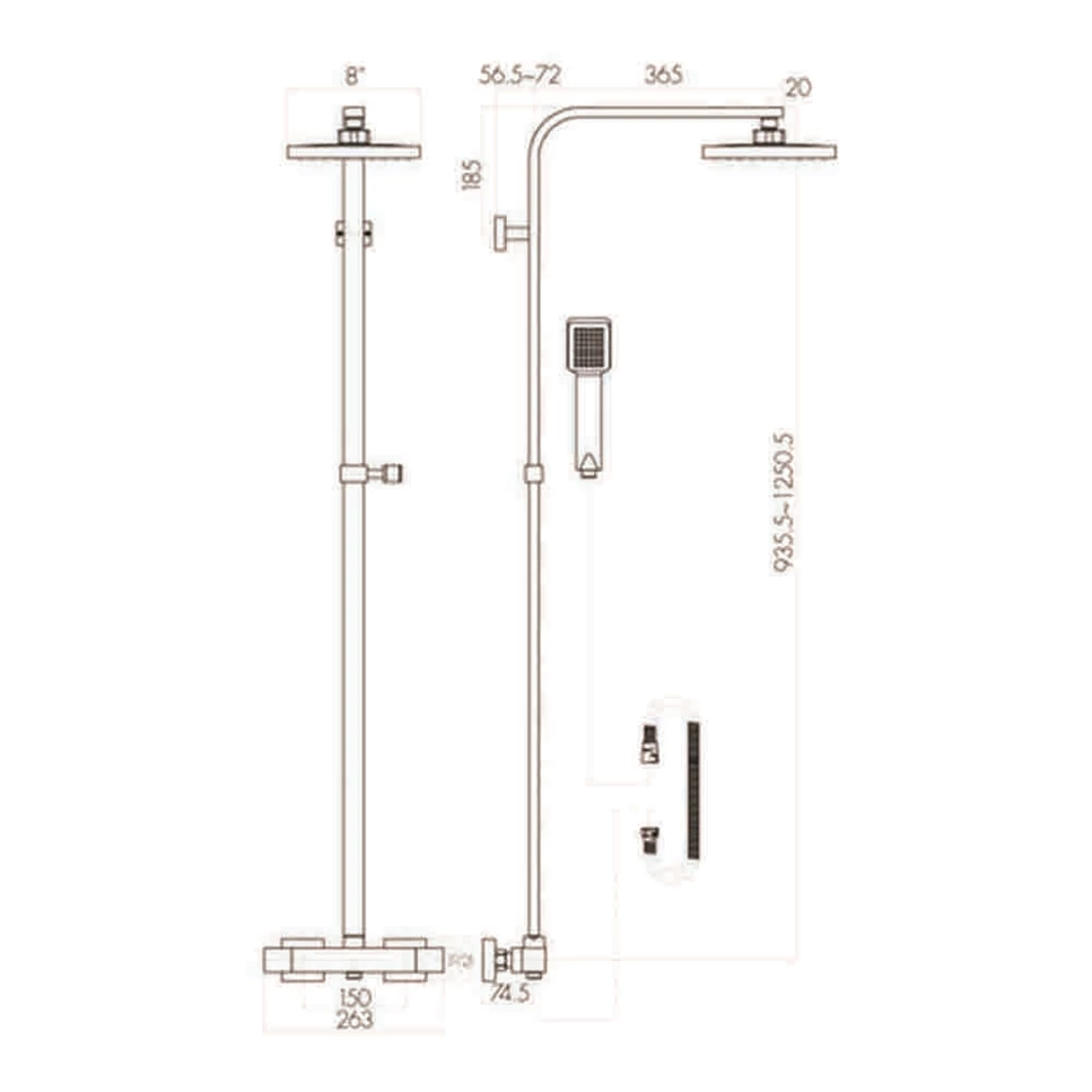 Vellamo Reveal WRAS-Approved Modern Thermostatic Shower Set With Thin Fixed Head 8 Vellamo Reveal WRAS-Approved Modern Thermostatic Shower Set With Thin Fixed Head - Image 6