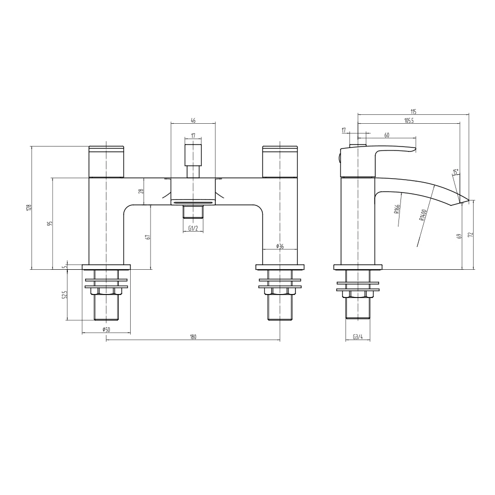 Vellamo Swift Matt Black Bath Shower Mixer & Kit 6 Vellamo Swift Matt Black Bath Shower Mixer & Kit - Image 4